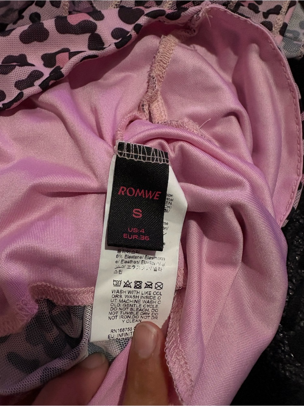 ROMWE Pink Leopard Ruffle Skort Set - Picture 3 of 3
